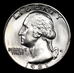 1981-d Washington Quarter 25c Grades GEM++ Unc