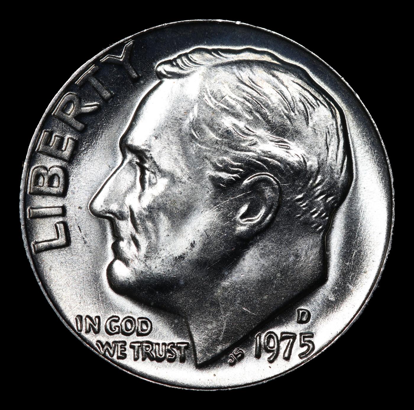 ***Auction Highlight*** 1975-d Roosevelt Dime Near Top Pop! 10c Graded Gem++ FT By USCG (fc)