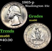 1965-p Washington Quarter 25c Grades GEM+ Unc