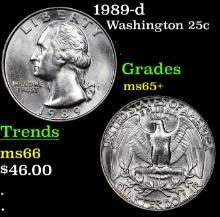 1989-d Washington Quarter 25c Grades GEM+ Unc