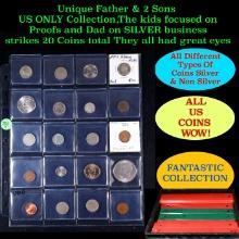 Unique Father & 2 Sons US ONLY Collection,The kids focused on Proofs and Dad on SILVER business stri