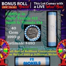 INSANITY The CRAZY Jefferson Wheel 1000s won so far, WIN this1995-p 40 pcs Brandt $2 Nickel Wrapper