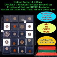 Unique Father & 2 Sons US ONLY Collection,The kids focused on Proofs and Dad on SILVER business stri