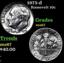 1975-d Roosevelt Dime 10c Grades GEM++ Unc