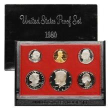 1980 United Stated Mint Proof Set 6 coins