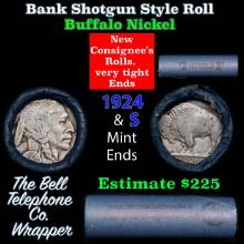 Buffalo Nickel Shotgun Roll in Old Bank Style 'Bell Telephone' Wrapper 1924 & s Mint Ends