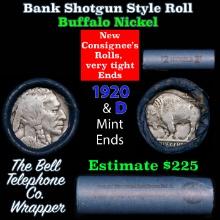 Buffalo Nickel Shotgun Roll in Old Bank Style 'Bell Telephone' Wrapper 1920 & d Mint Ends