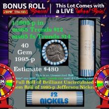 1-5 FREE BU Nickel rolls with win of this 1995-p 40 pcs Brandt $2 Nickel Wrapper