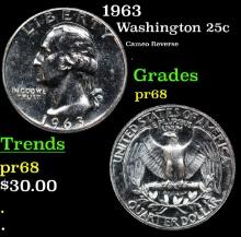 Proof 1963 Washington Quarter 25c Grades GEM++ Proof