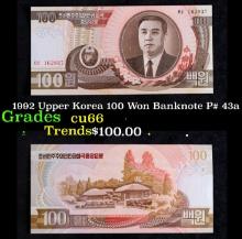 1992 Upper Korea 100 Won Banknote P# 43a Grades Gem+ CU