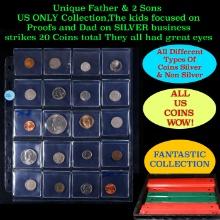 Unique Father & 2 Sons US ONLY Collection,The kids focused on Proofs and Dad on SILVER business stri