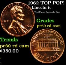 Proof 1962 Lincoln Cent TOP POP! 1c Graded pr69 rd cam BY SEGS