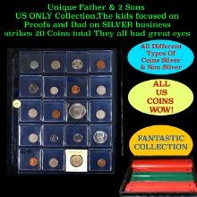 Unique Father & 2 Sons US ONLY Collection,The kids focused on Proofs and Dad on SILVER business stri