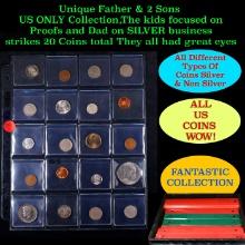 Unique Father & 2 Sons US ONLY Collection,The kids focused on Proofs and Dad on SILVER business stri