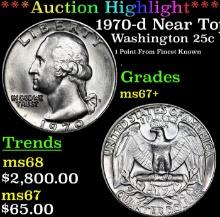 ***Auction Highlight*** 1970-d Washington Quarter Near Top Pop! 25c Graded ms67+ By SEGS (fc)