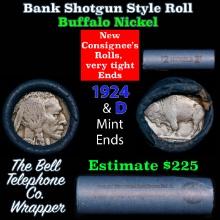 Buffalo Nickel Shotgun Roll in Old Bank Style 'Bell Telephone' Wrapper 1924 & d Mint Ends