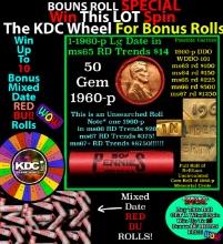 INSANITY The CRAZY Penny Wheel 1000s won so far, WIN this 1960-p BU RED roll get 1-10 FREE