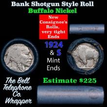 Buffalo Nickel Shotgun Roll in Old Bank Style 'Bell Telephone' Wrapper 1924 & s Mint Ends