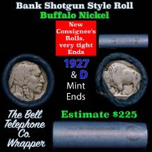 Buffalo Nickel Shotgun Roll in Old Bank Style 'Bell Telephone' Wrapper 1927 & d Mint Ends