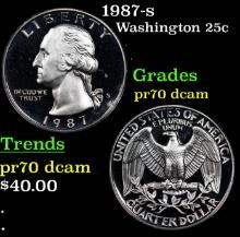 Proof 1987-s Washington Quarter 25c Grades GEM++ Proof Deep Cameo