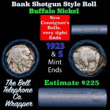 Buffalo Nickel Shotgun Roll in Old Bank Style 'Bell Telephone' Wrapper 1923 & s Mint Ends