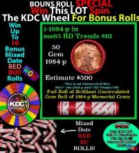 INSANITY The CRAZY Penny Wheel 1000s won so far, WIN this 1984-p BU RED roll get 1-10 FREE