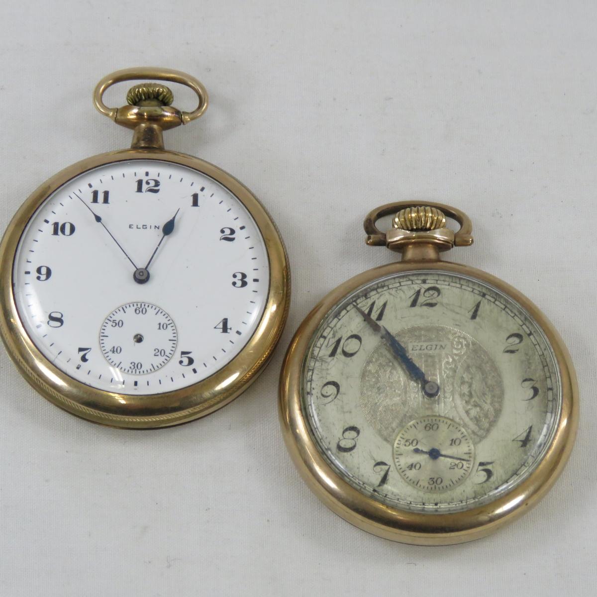 1920 & 1926 Elgin Open Face Pocket Watches