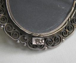 Antique Pietra Dura 800 Silver Brooch/Pendant