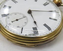 18 kt Gold French Key Wind Pocket Watch- works