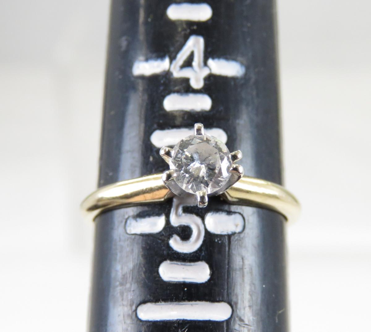 14kt Yellow Gold Solitaire Diamond Ring