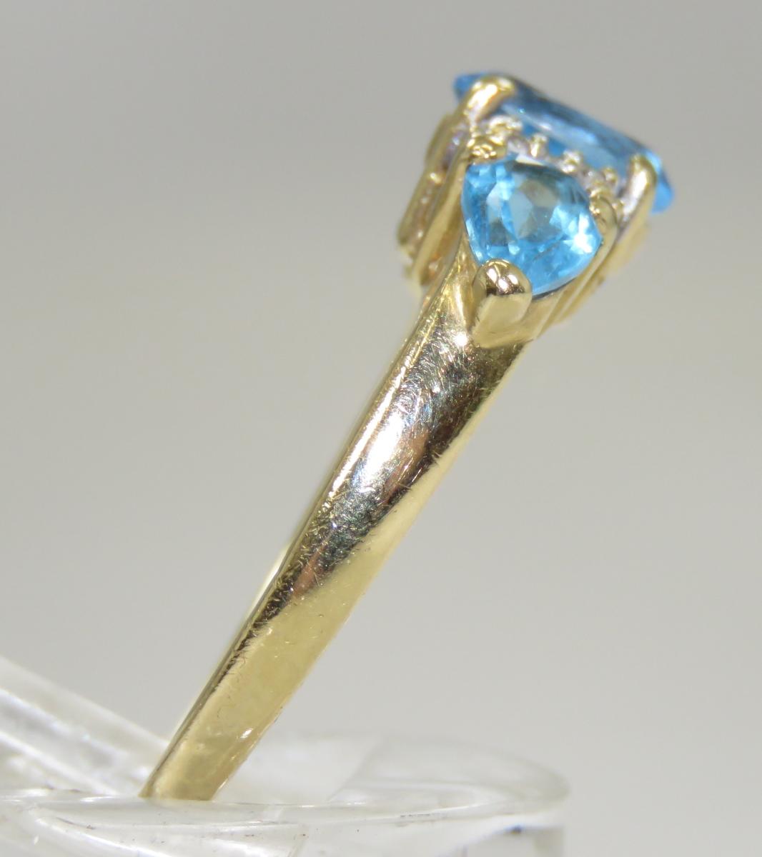 14kt Yellow Gold & Topaz Ring with Diamond Accents