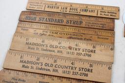 21 Wood 6" Advertising Rulers Incl. Mammy Molasses