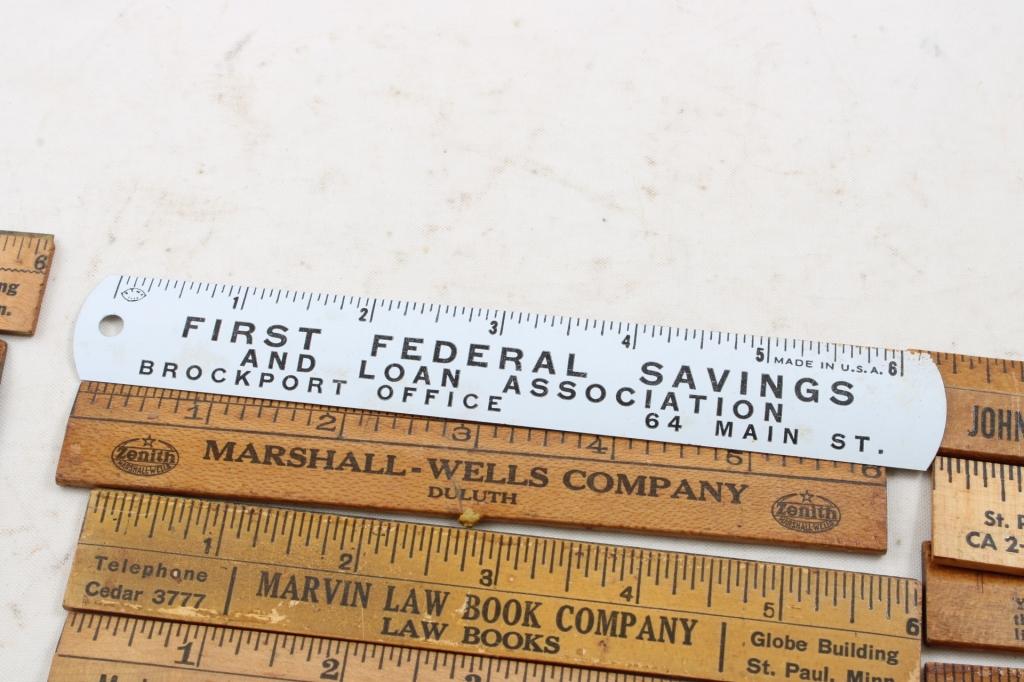 21 Wood 6" Advertising Rulers Incl. Mammy Molasses