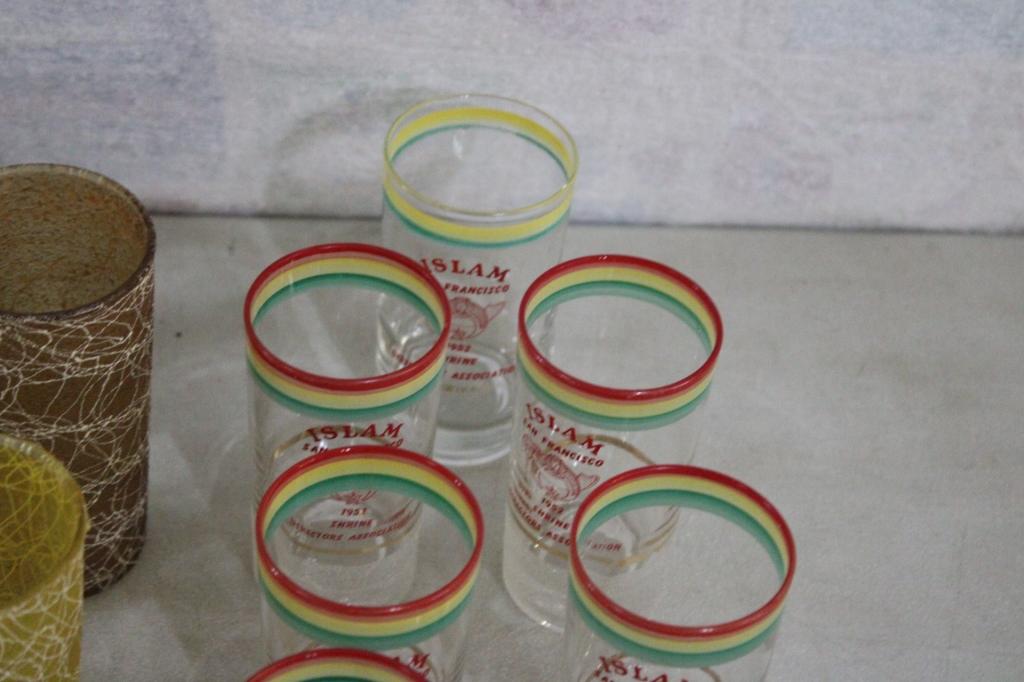 Spaghetti Glasses, Juice Glasses, 1952 Shriners