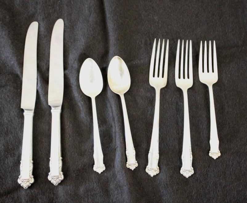 7 Pcs. Lunt Sterling Silver Flatware English Shell