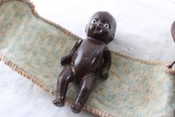 Black Americana Water Fall Figurine, Bisque Doll