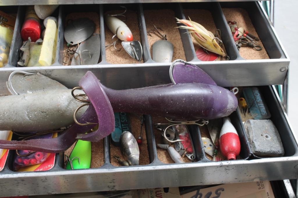 UMCO Fishing Tackle Box & Lots of Old Tackle