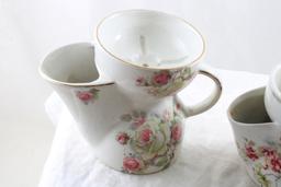 2 Antique Grimwades Scuttle Shaving Mugs Floral