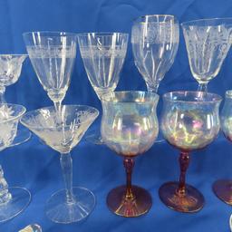 Antique & vintage glass stemware & serving pieces