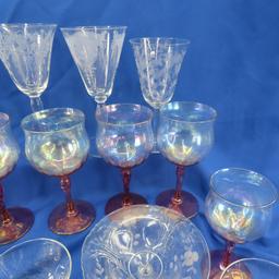 Antique & vintage glass stemware & serving pieces