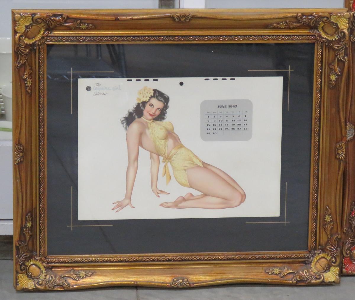 1947 Vargas Calendar Print & Erbit Print Framed