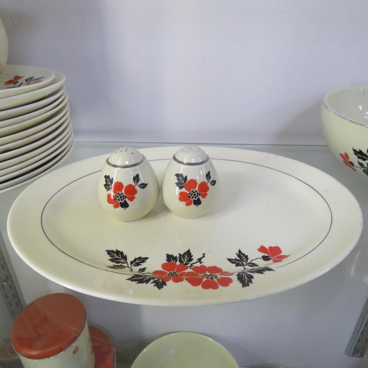 Vintage Hall's Red Poppy Breakfast Plates & More