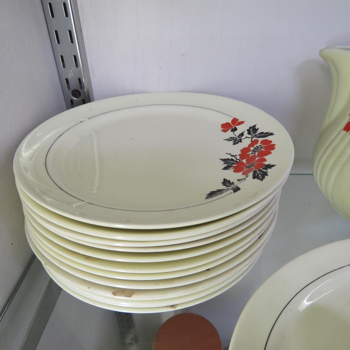 Vintage Hall's Red Poppy Breakfast Plates & More