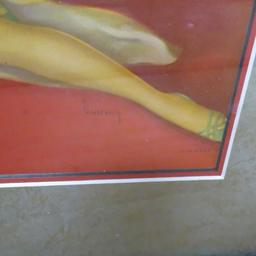 3 Framed Vintage Pin-Up Girl Prints- Frush