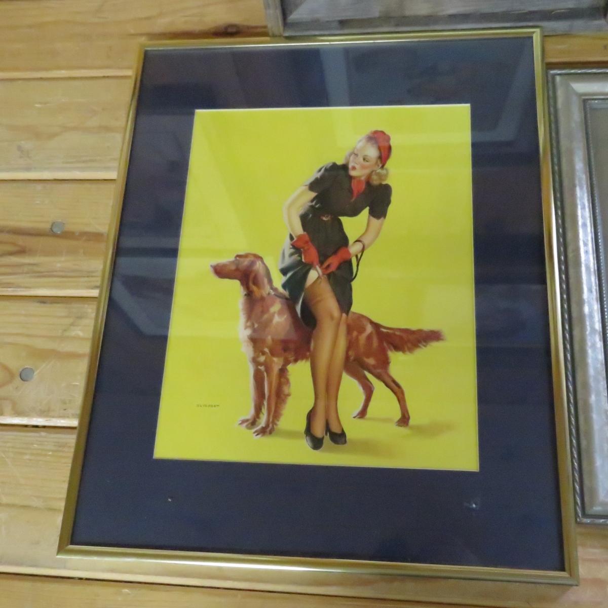 4 Framed Elvgren Pin-Ups Prints