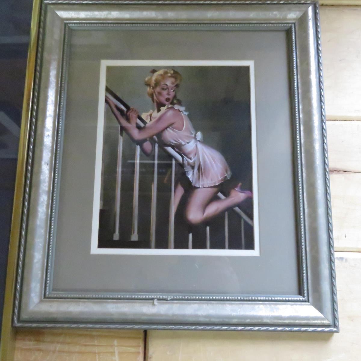 4 Framed Elvgren Pin-Ups Prints