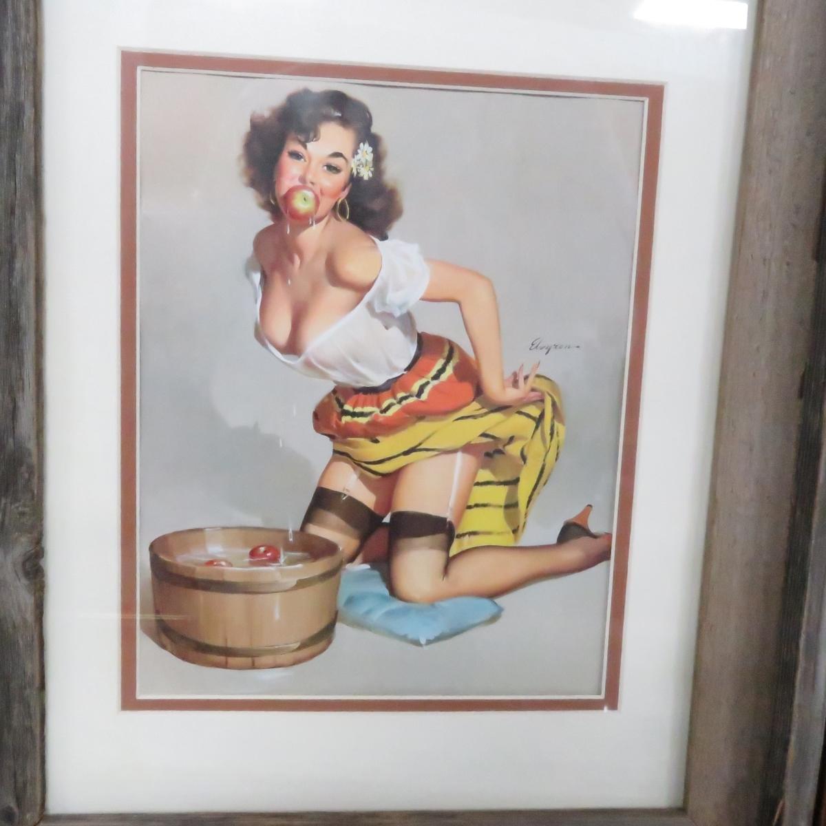 4 Framed Elvgren Pin-Ups Prints