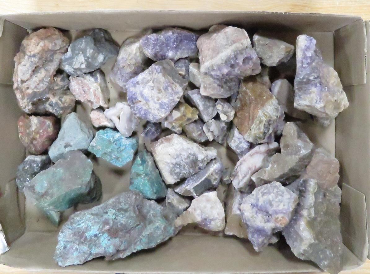 20 pounds Fluorite, chrysocolla & more