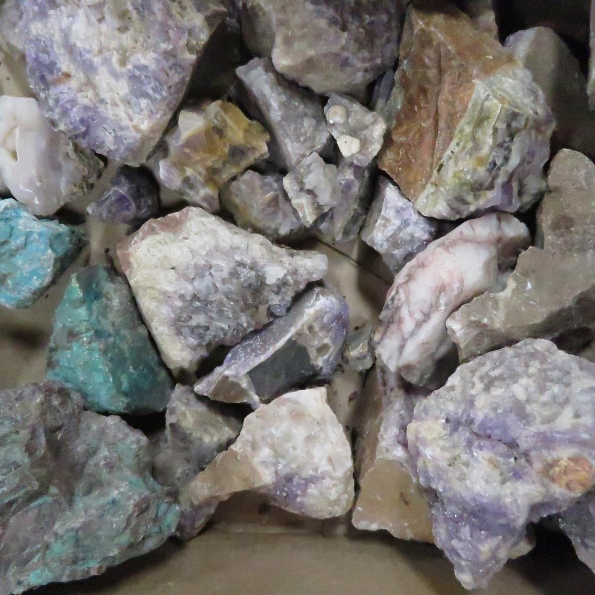 20 pounds Fluorite, chrysocolla & more