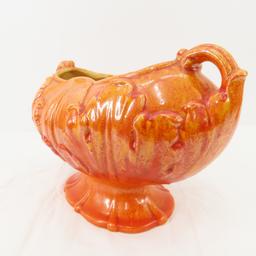 2 Orange Rum Rill Red Wing Art Pottery Pieces